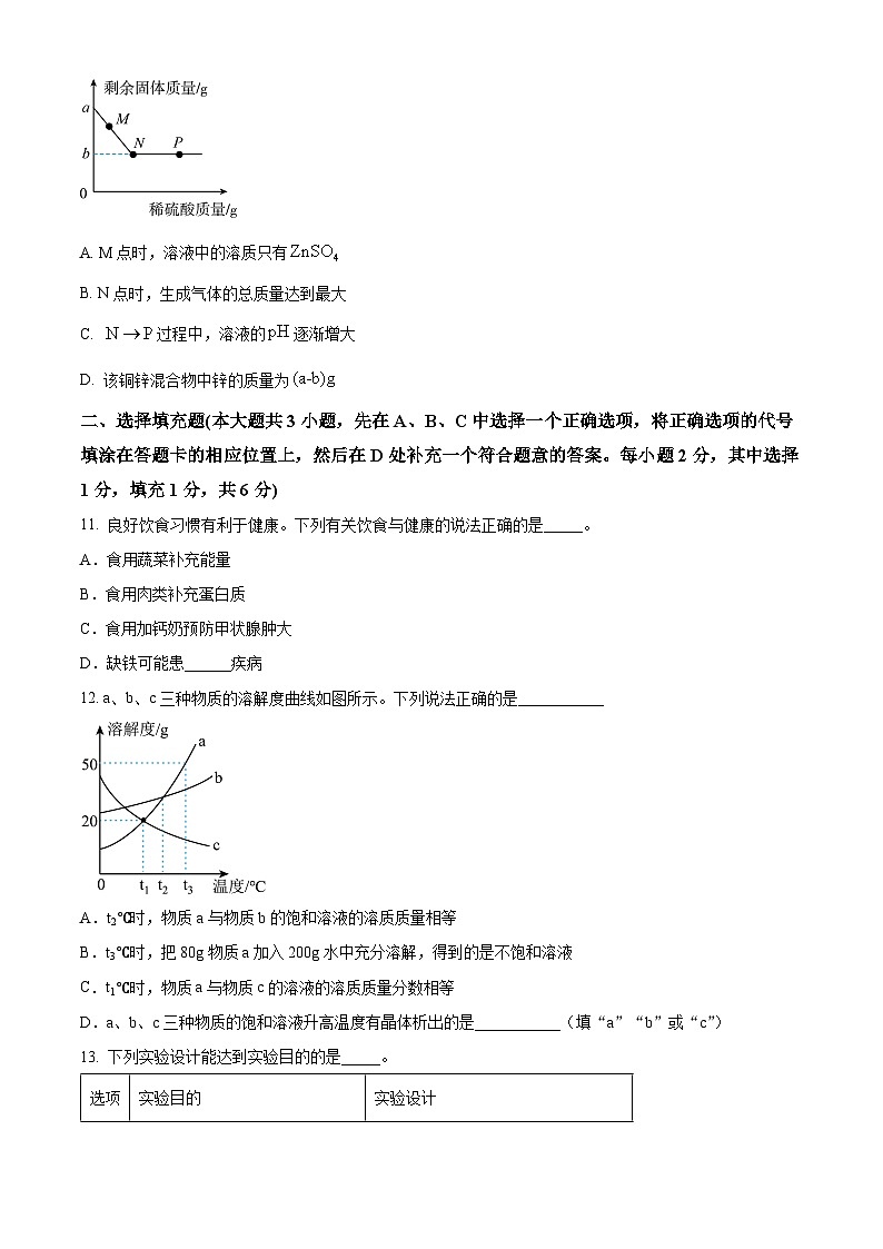 2024年江西省九江市修水县散原中学分校中考模拟预测化学试题（原卷版+解析版）03