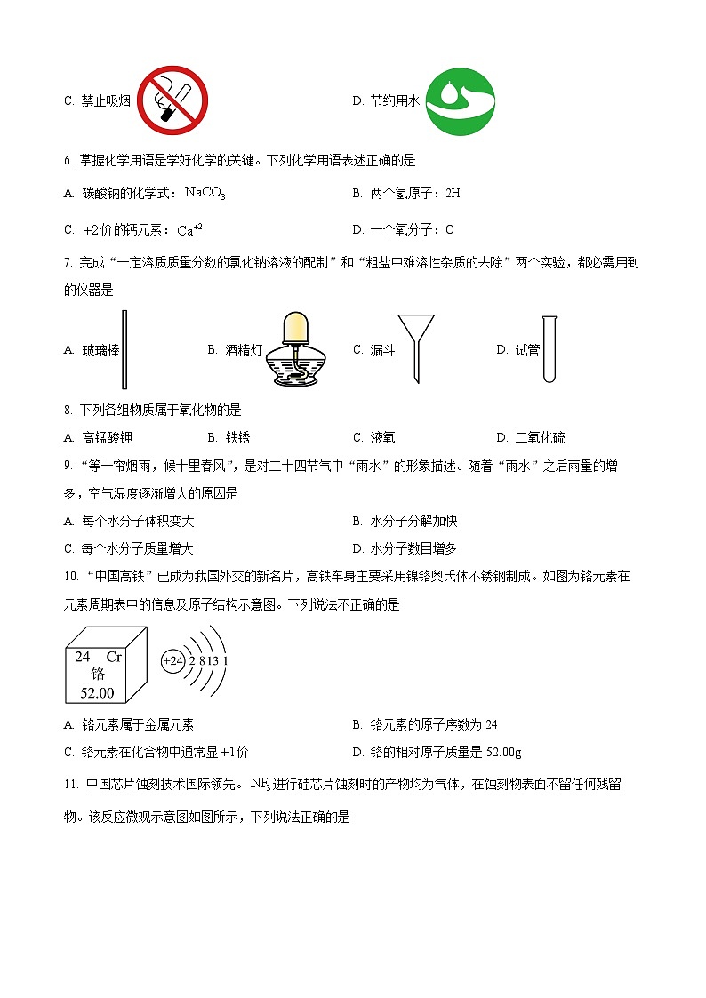 2024年广东省惠州市龙门县中考一模化学试题（原卷版+解析版）02