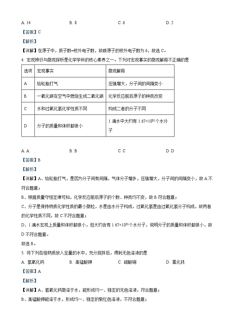 2024年山东省临沂市兰山区中考一模化学试题 （原卷版+解析版）02