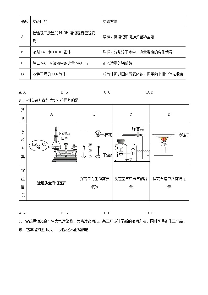 2023年内蒙古呼和浩特市实验集团启秀中学中考二模化学试卷（原卷版+解析版）03