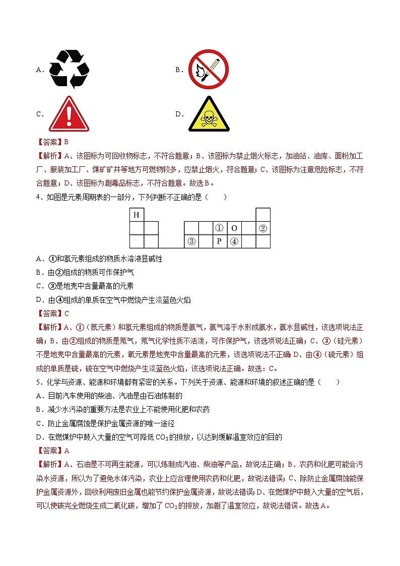 黄金卷06（全国通用）-备战中考化学模拟卷（全国通用）02