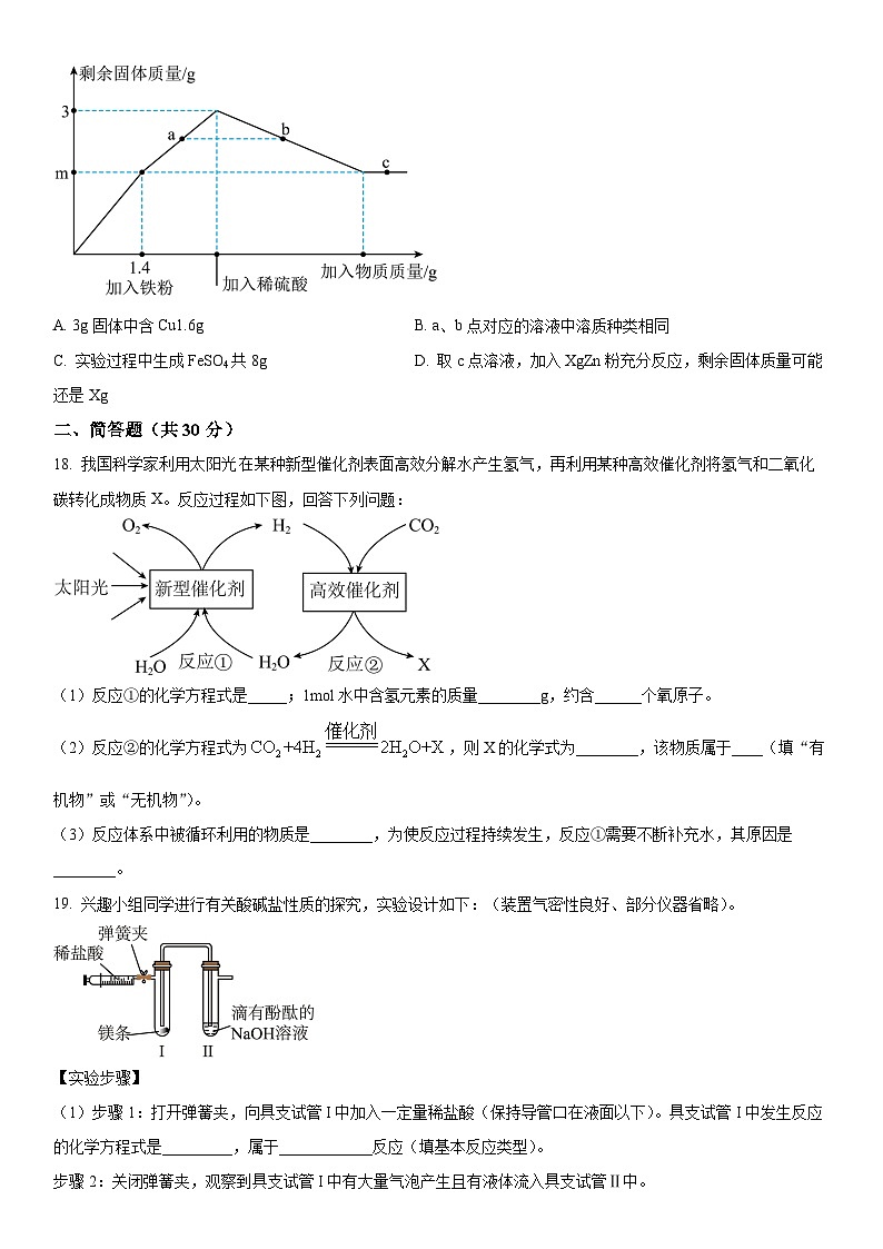 2024年上海市闵行区中考二模考试化学试卷含详解第3页