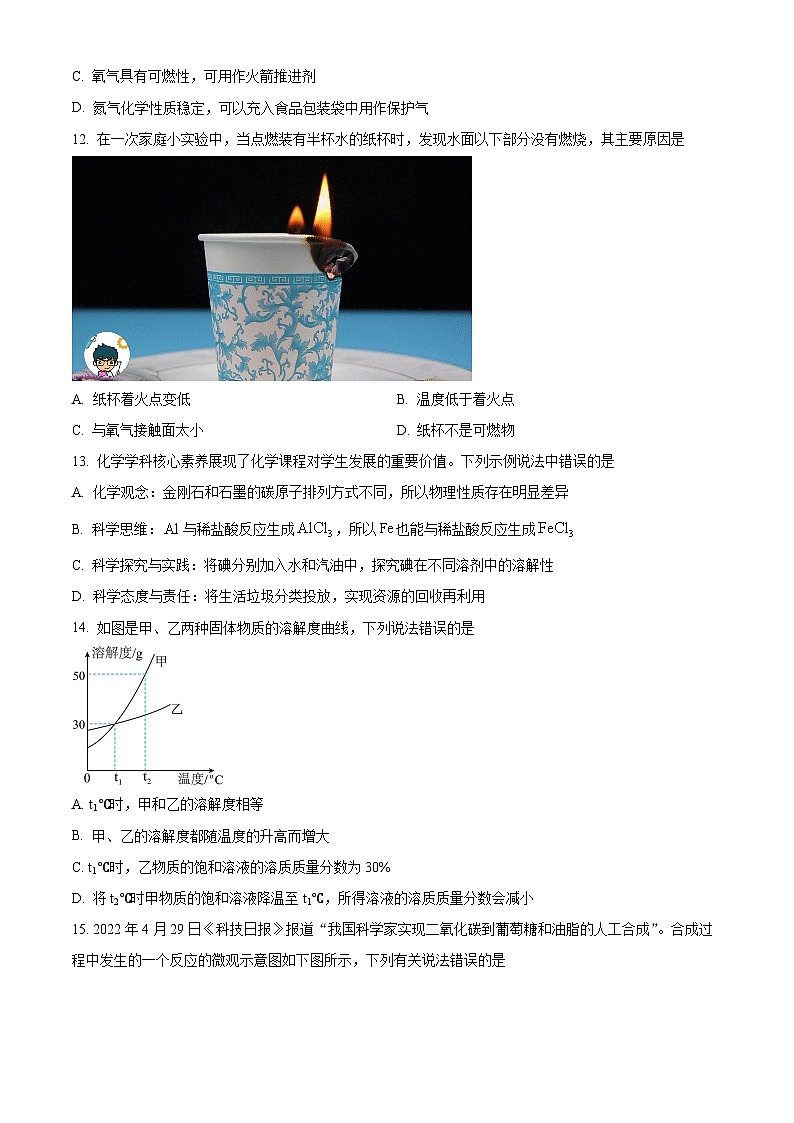 2024年山东省枣庄市滕州市中考一模化学试题（原卷版+解析版）03