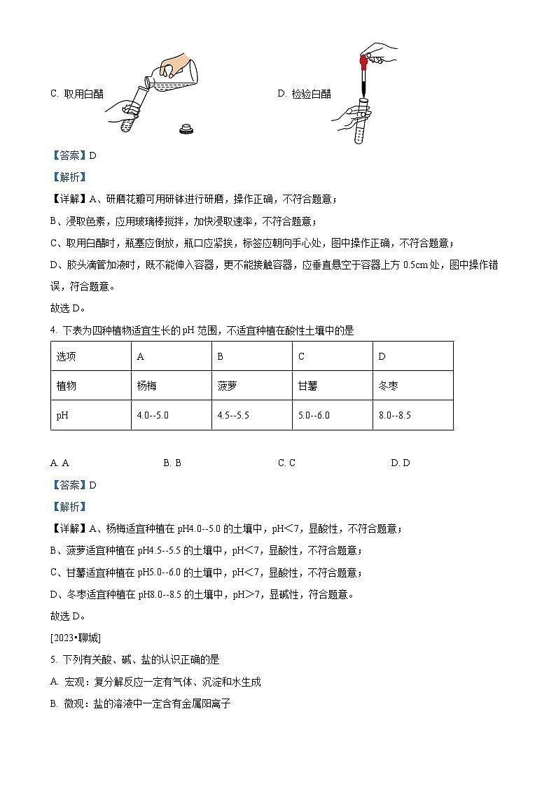 山东省烟台市 2023-2024学年九年级下学期期中综合模拟测试化学试题（原卷版+解析版）02