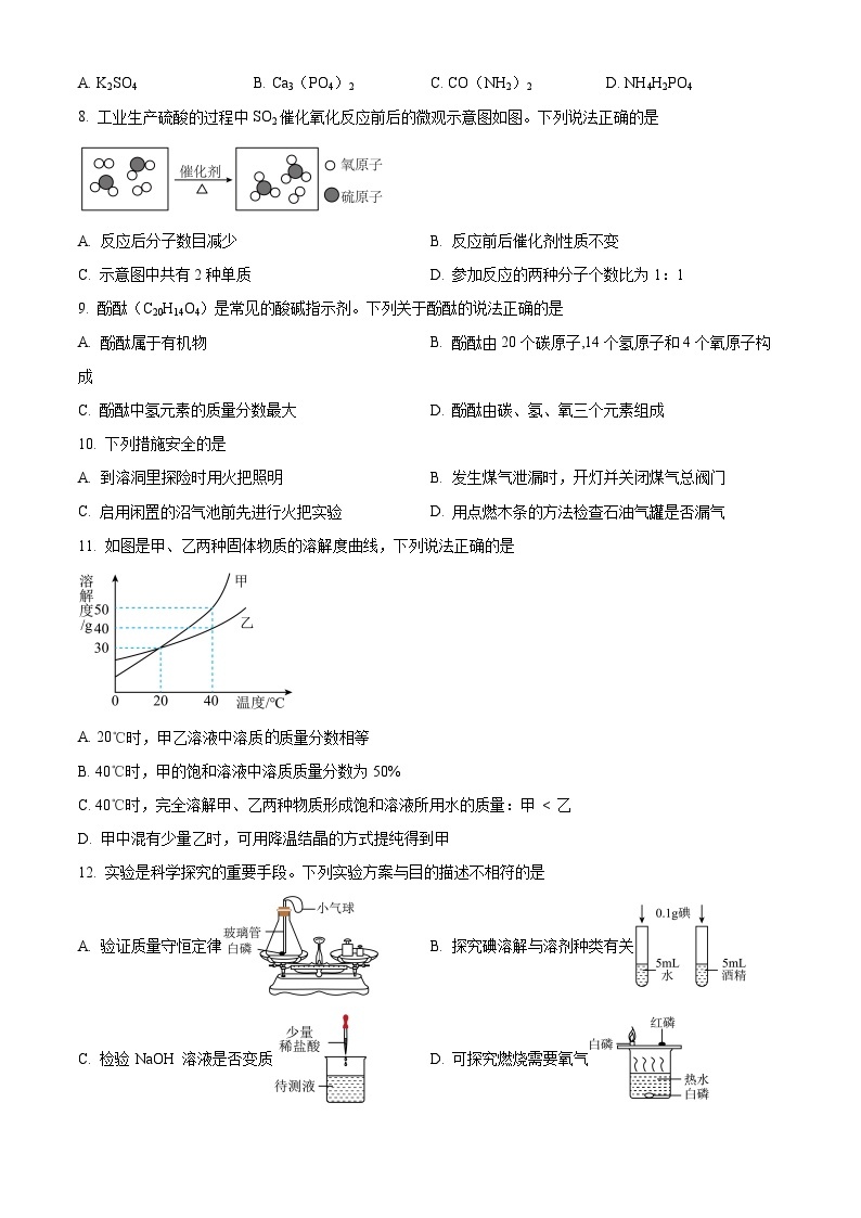 2024年广东省东莞市部分学校中考第一次模拟考试化学试卷 （原卷版+解析版）02