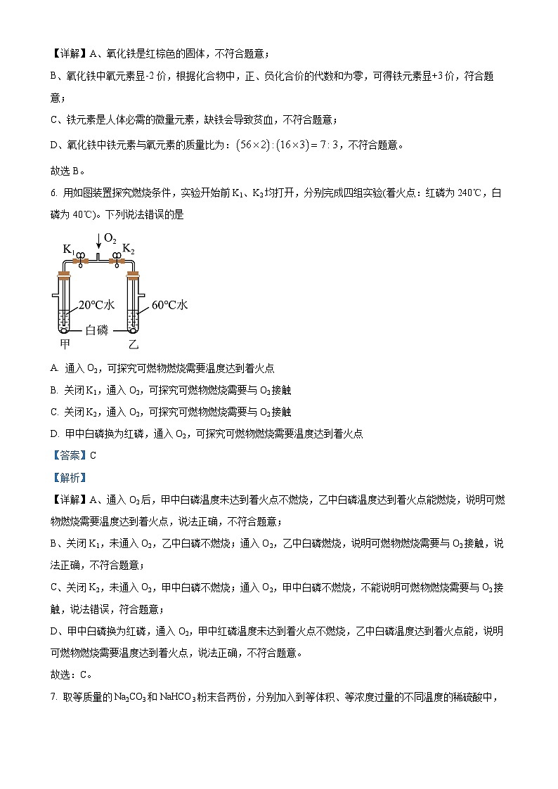 2024年贵州省贵阳市中考一模化学试题（原卷版+解析版）03