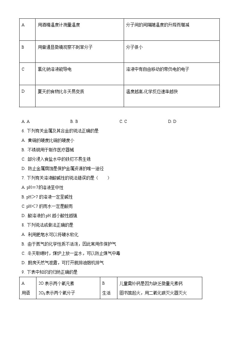 广东省名校联考中考模拟2021化学试题第2页