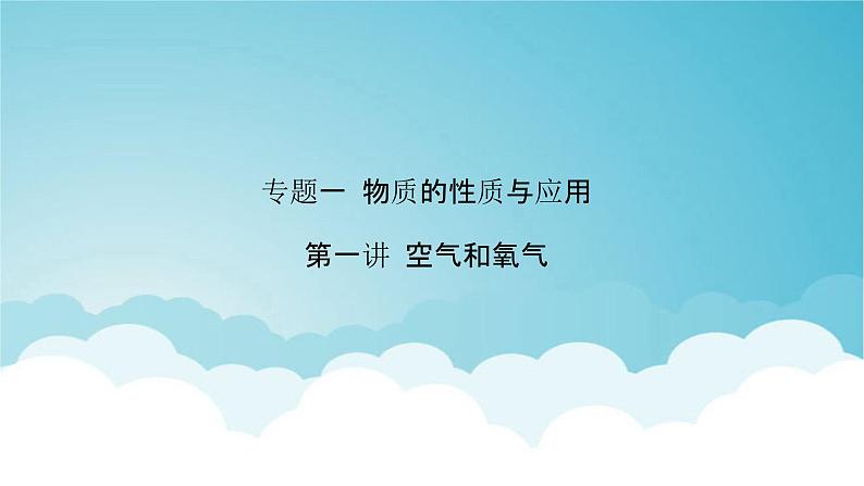 2024年中考化学复习专题练一物质的性质与应用第一讲空气和氧气1课件第1页