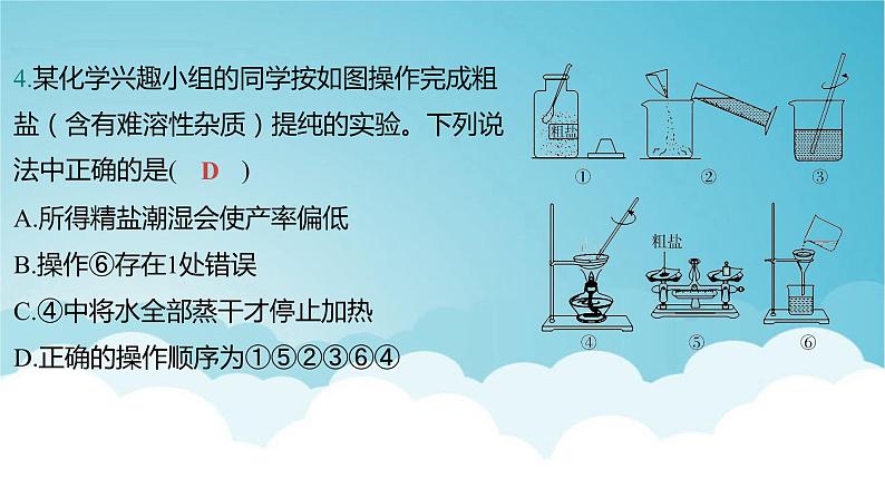 2024年中考化学复习专题练一物质的性质与应用第七讲盐化肥1课件第4页