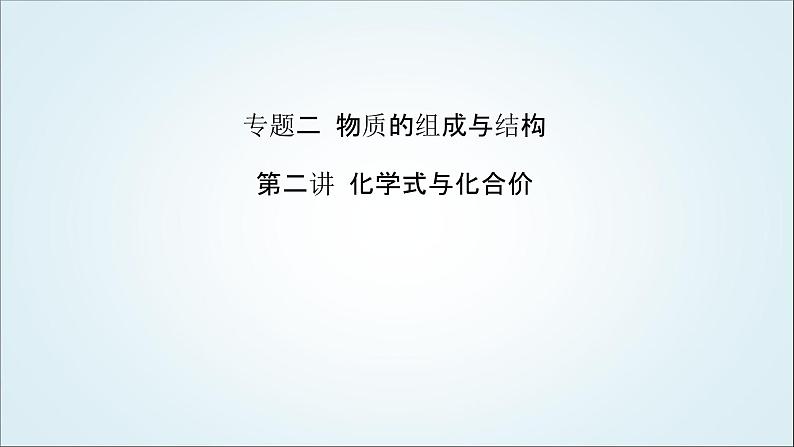 2024年中考化学复习专题练二物质的组成与结构第二讲化学式与化合价1课件第1页