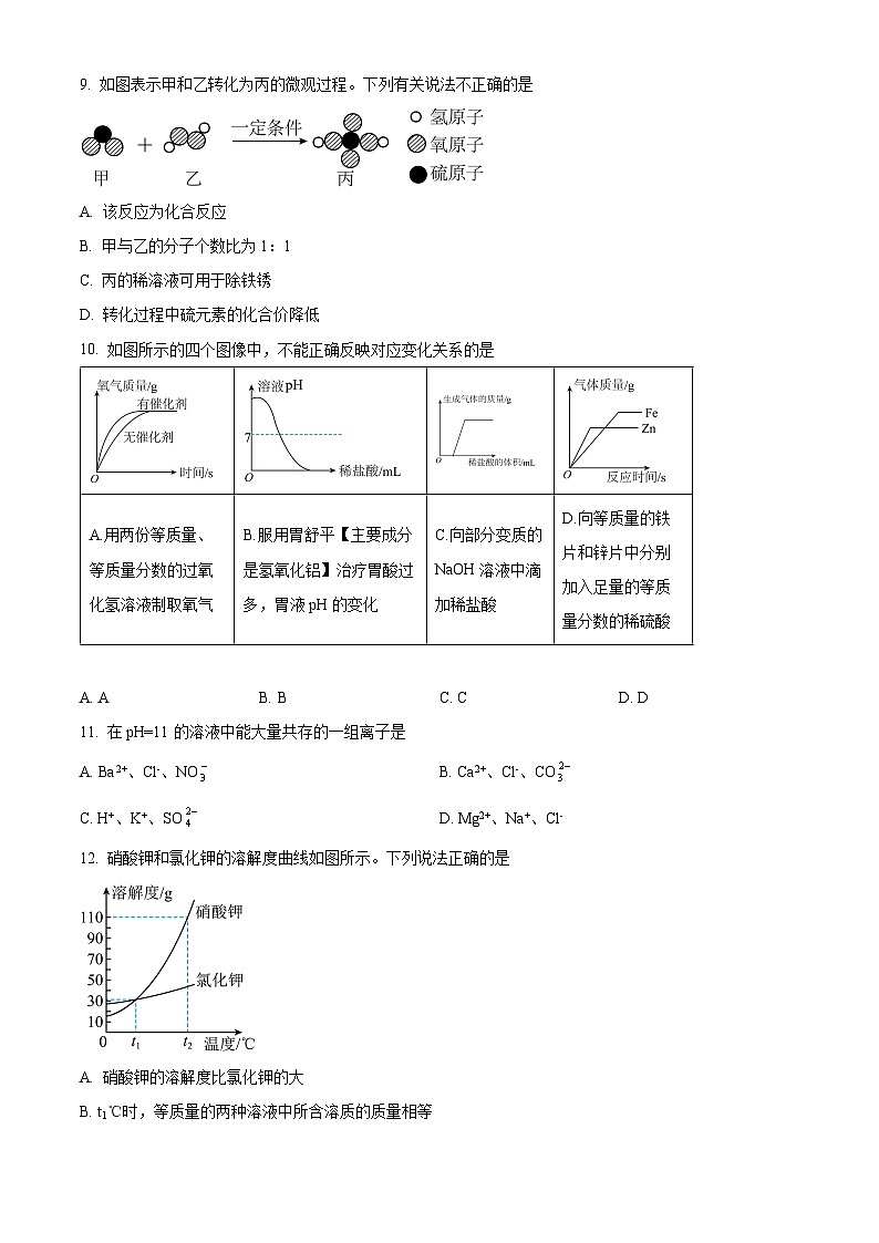 2024年山东省泰安市岱岳区九年级一模化学试题（原卷版+解析版）03