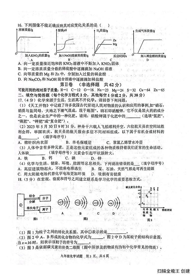 2024年山东省临沂市罗庄区九年级一模化学试题第3页