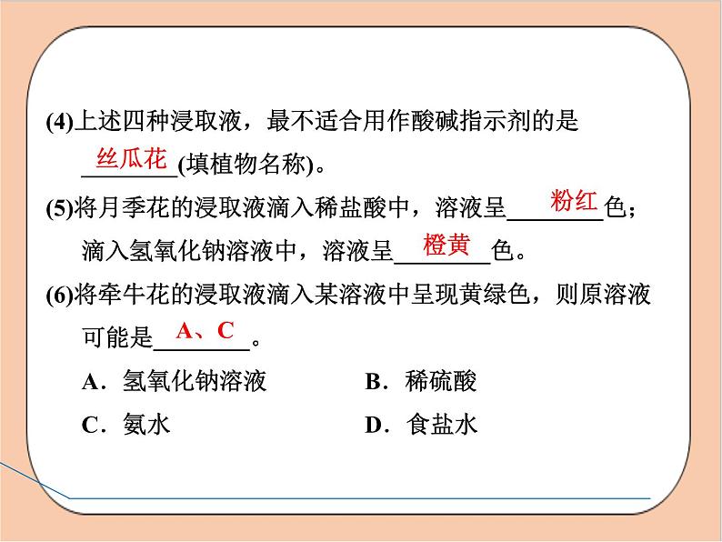 人教版化学九年级下册 实验活动7《溶液酸碱性的检验》课件08