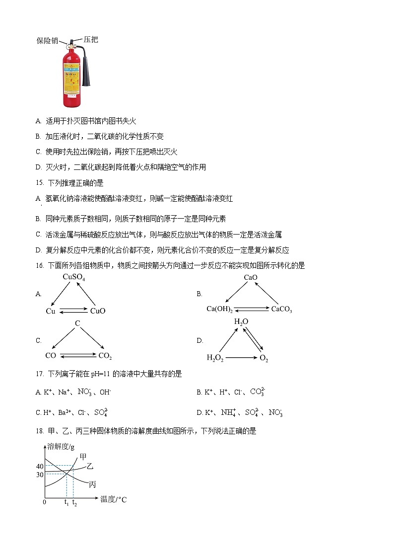 2024年广西钦州市中考第一次适应性考试化学试卷（原卷版+解析版）03