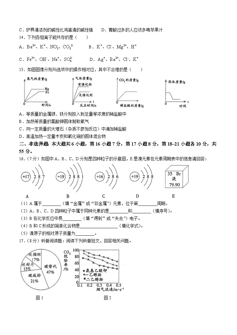 2024年广东省茂名市第一中学中考第一次模拟考试化学试卷03