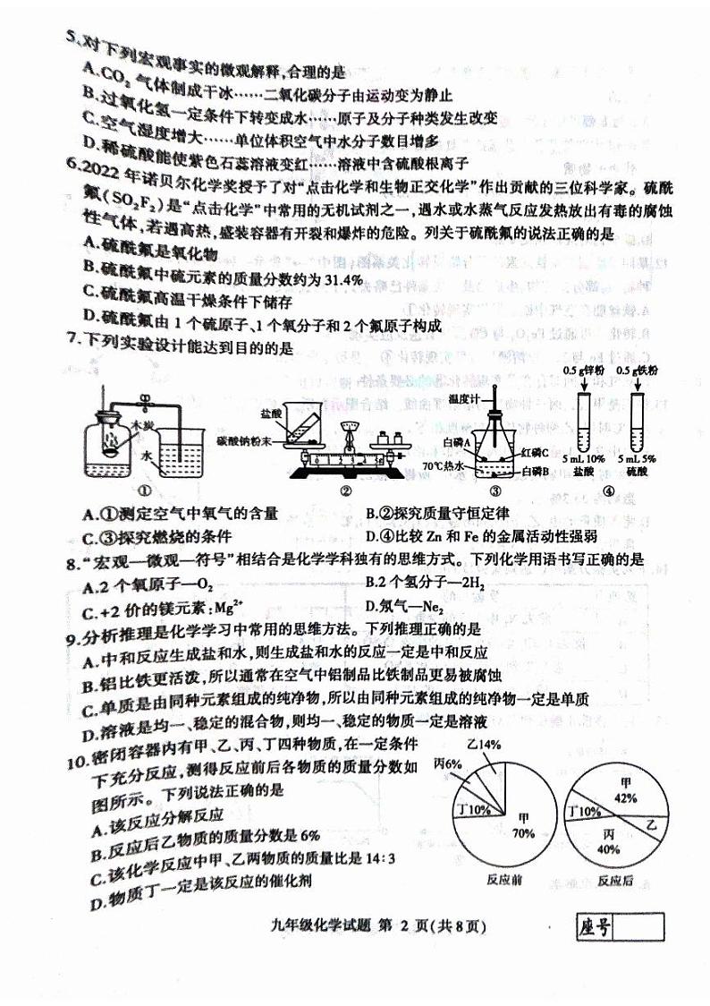 山东省临沂市平邑县2023-2024学年九年级下学期4月期中化学试题第2页
