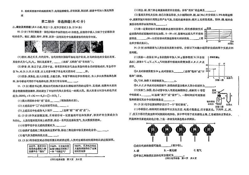 2024年陕西省榆林市高新区多校九年级下学期一模考试化学试卷02