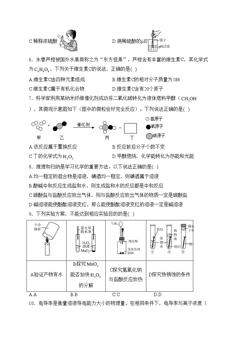 福建省永春第一中学2024届九年级下学期期中考试化学试卷(含答案)第2页