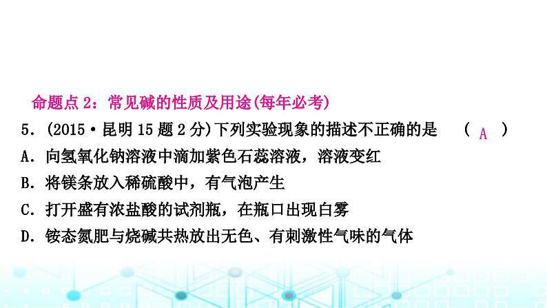 中考化学复习第十单元酸和碱第一课时常见的酸和碱课件第5页