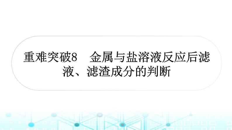 中考化学复习重难突破8金属与盐溶液反应后滤液、滤渣成分的判断课件01