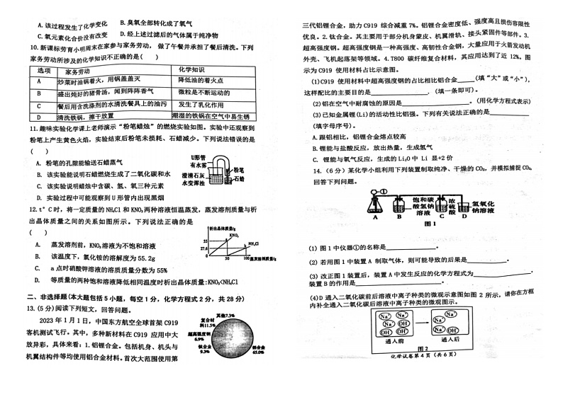 2024年安徽省合肥市肥东县中考二模化学试卷第2页