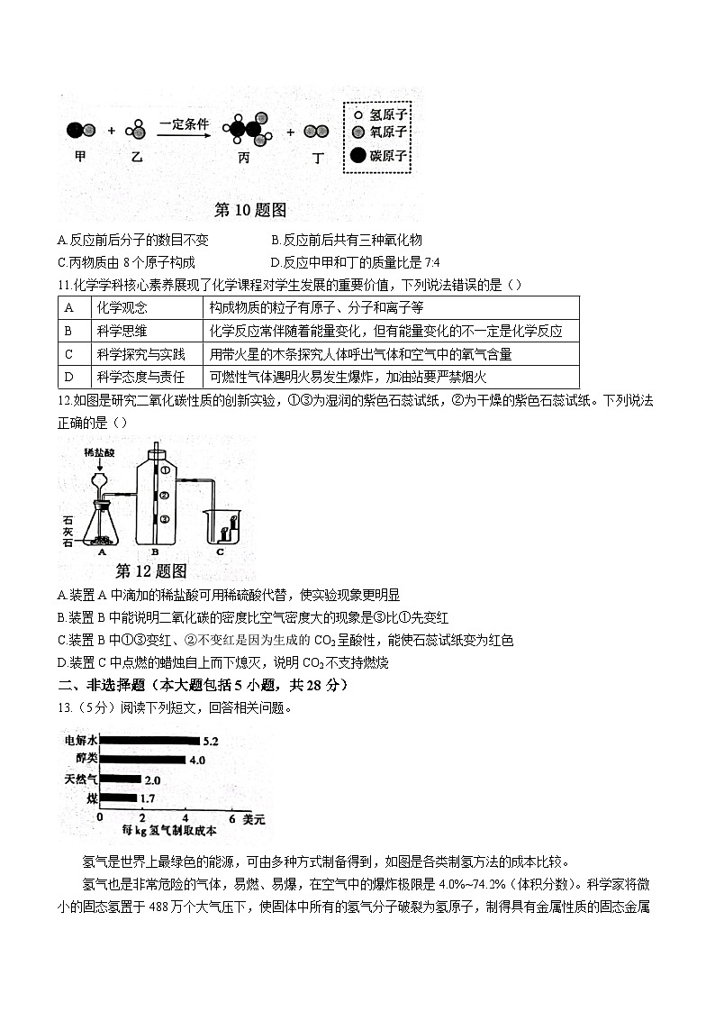 安徽省六安市舒城县2023_2024学年九年级上学期期末化学试题(无答案)第3页