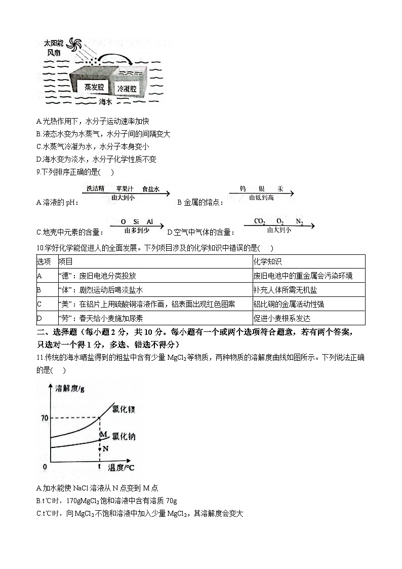 2023年山东省烟台开发区中考一模化学试题03