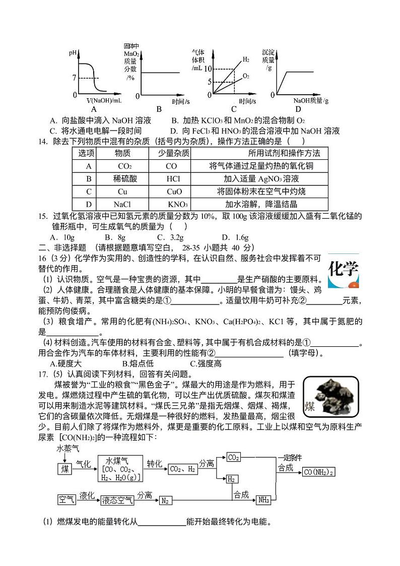 2024年黑龙江省哈尔滨市第四十七中学中考二模化学测试题第3页