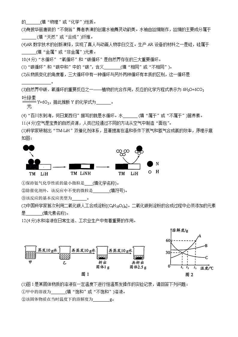 2024年陕西省商洛市镇安县中考一模考试化学试题(无答案)03