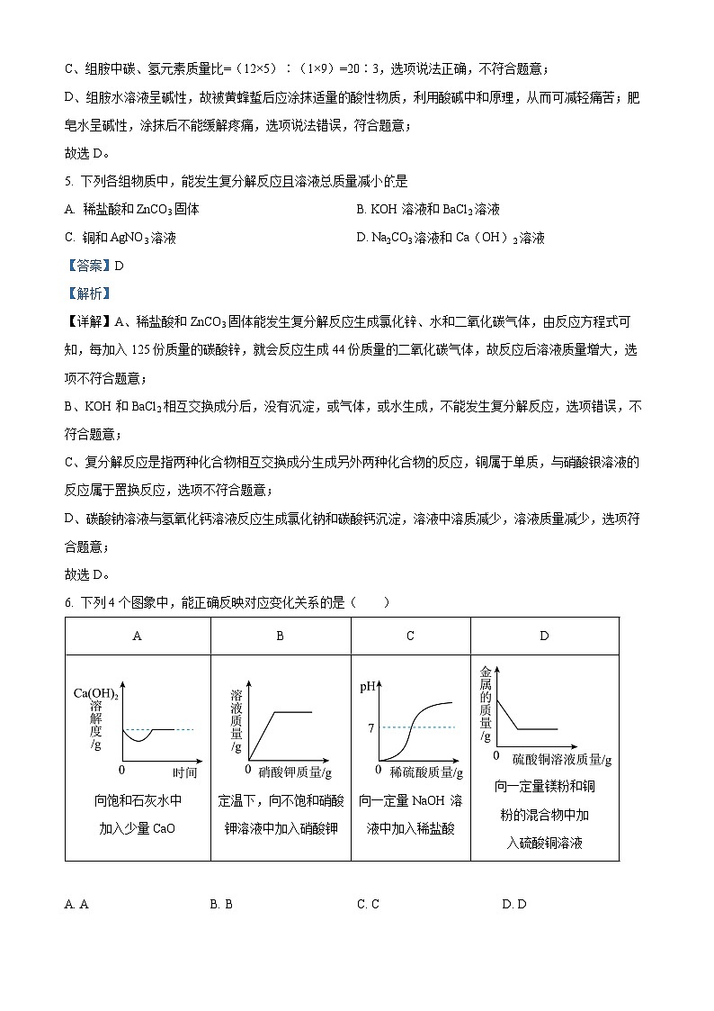 海南省海口市海南华侨中学2023-2024学年九年级下学期四月月考化学试题A卷（原卷版+解析版）03