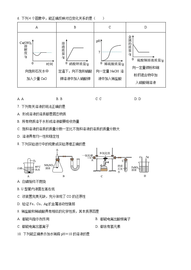 海南省海口市海南华侨中学2023-2024学年九年级下学期四月月考化学试题A卷（原卷版+解析版）02