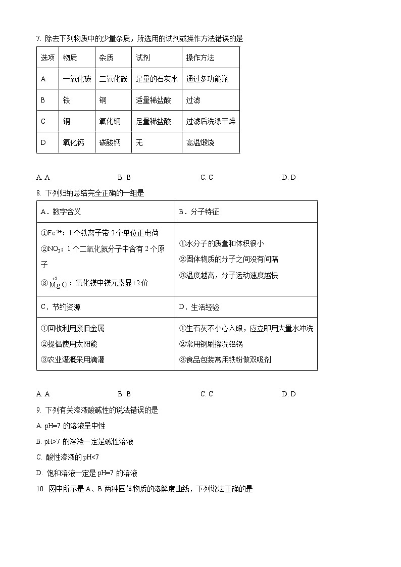 海南省海口市海南华侨中学2023-2024学年九年级下学期四月月考化学试题B卷（原卷版+解析版）02