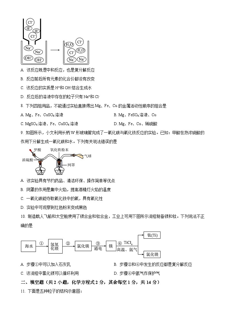 2024年江苏省南师附中宿迁分校化学中考模拟练习1（原卷版）第3页