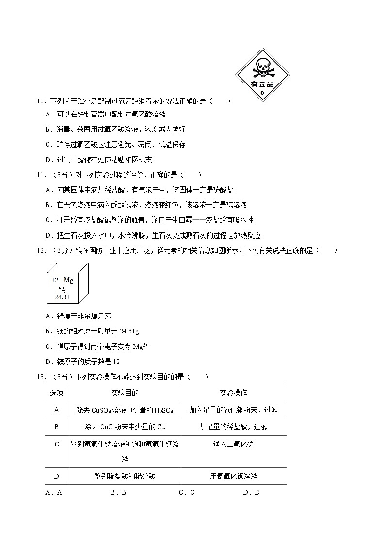 2024年广东省汕头市龙湖区龙华街道中考化学一模试卷（原卷）第3页