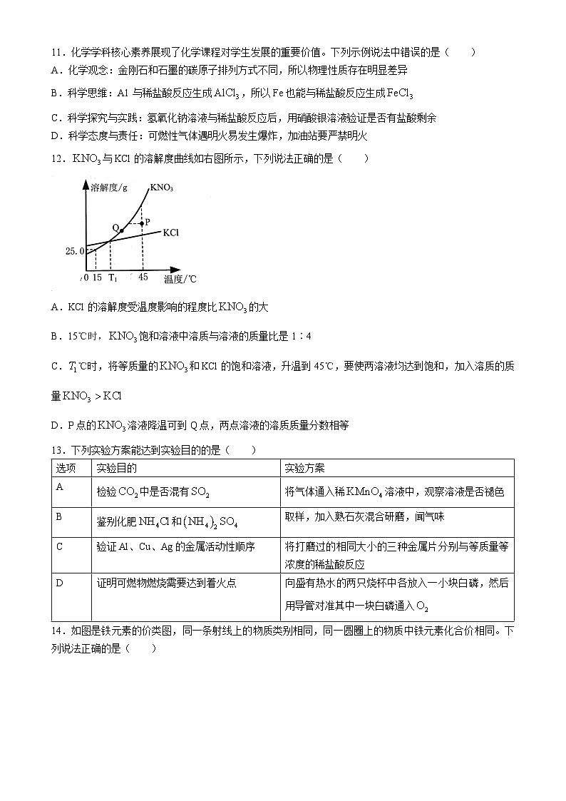 2024年江苏省泰州市靖江市九年级第一次适应性考试化学试卷第3页