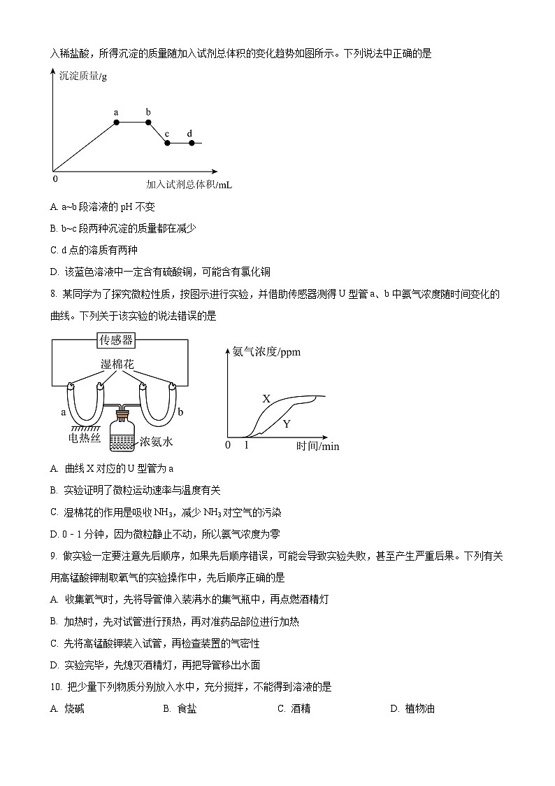 海南省海口市第一中学2023-2024学年九年级下学期期中考试化学试题B卷（原卷版+解析版）03