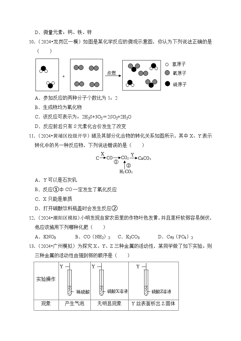 2024年中考化学考前押题密卷（二）（广东）第3页
