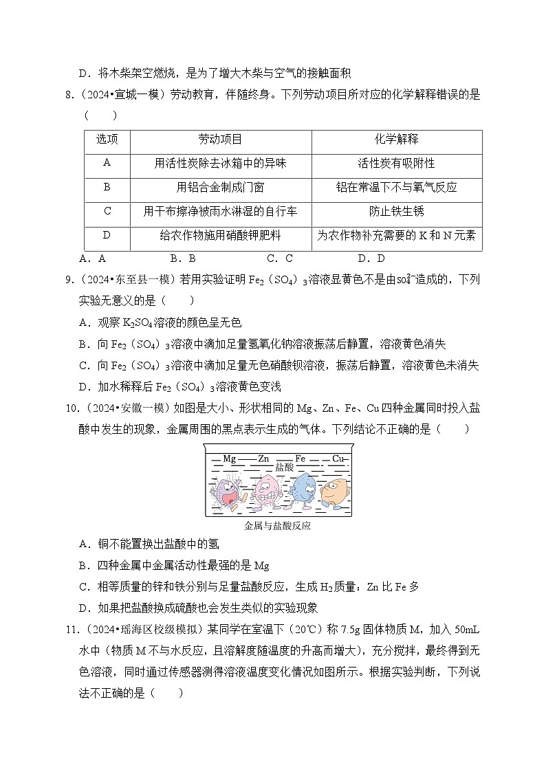 2024年中考化学考前押题密卷（三）（安徽）03