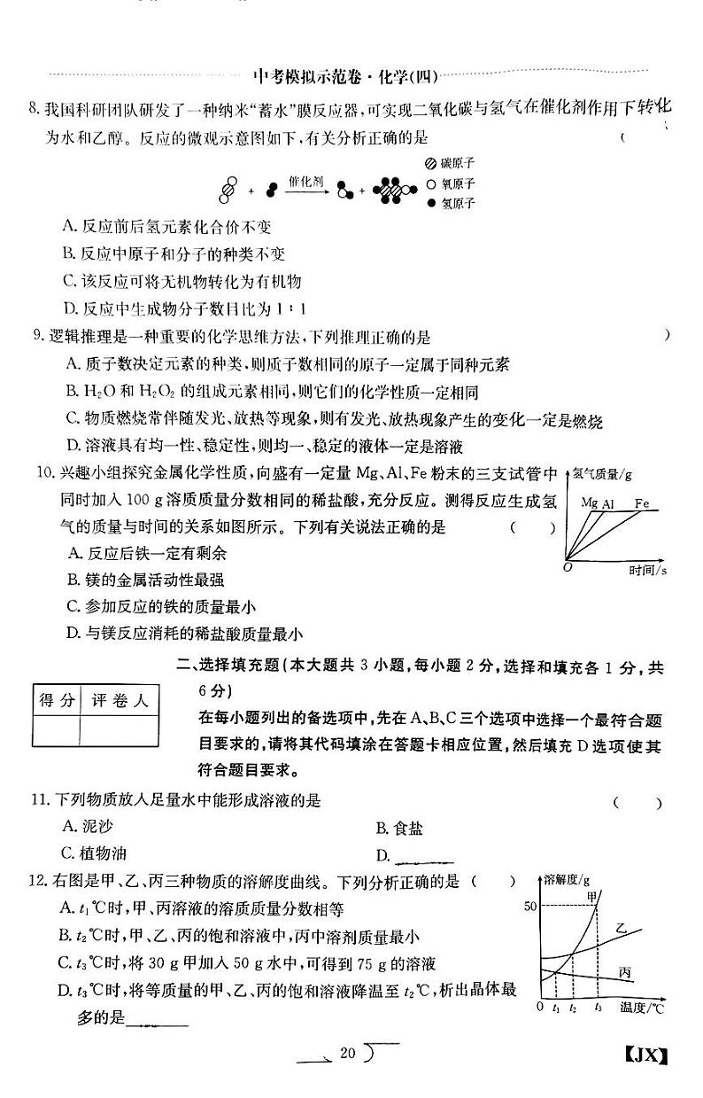 江西省赣州市大余县部分学校联考2023-2024学年九年级下学期中考模拟预测化学试题第2页