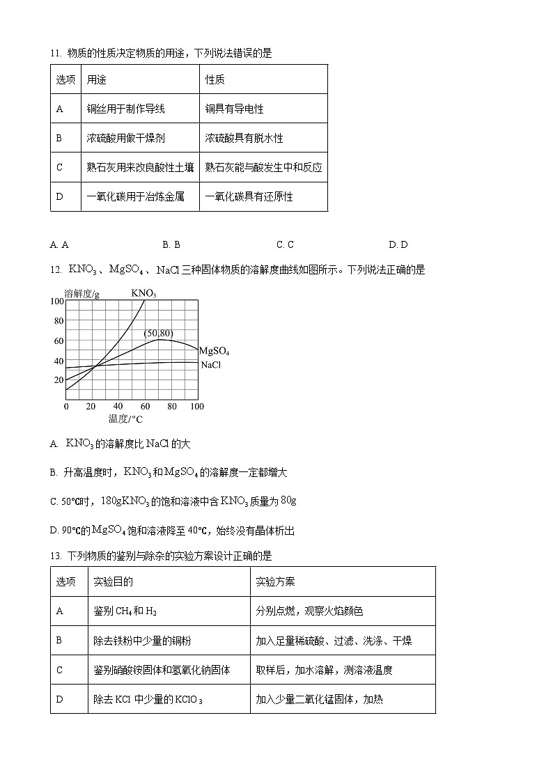 2024年广东省清远市连州市九校中考二模化学试题（原卷版+解析版）03
