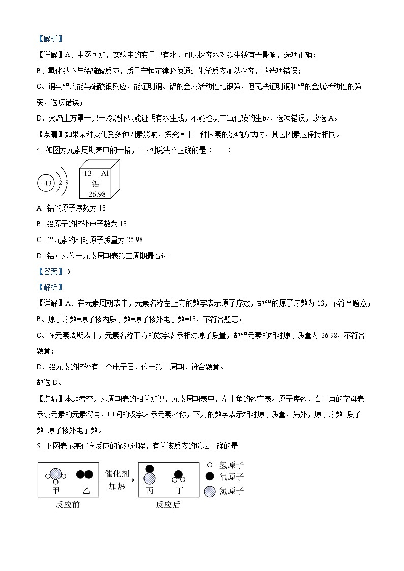 2024年江苏省徐州市铜山区中考一模化学试题 （原卷版+解析版）03