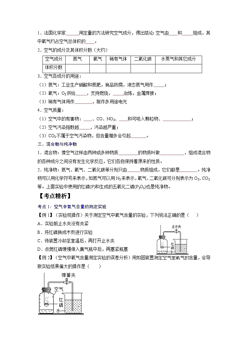 【暑期领先学】化学九年级知识讲练：第04讲   空气（学生版）第2页