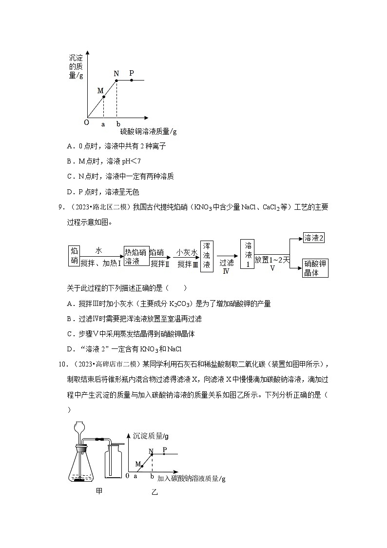 三年(2022-2024)河北中考化学模拟题分类汇编---盐 化学肥料第3页