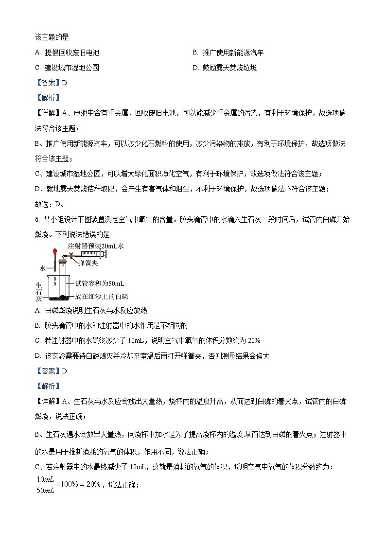 2024年山东省临沂市莒南县中考一模化学试题（原卷版+解析版）03