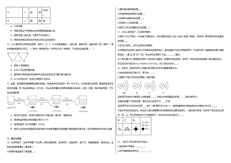 2024年天津市南开区九年级一模化学试题02
