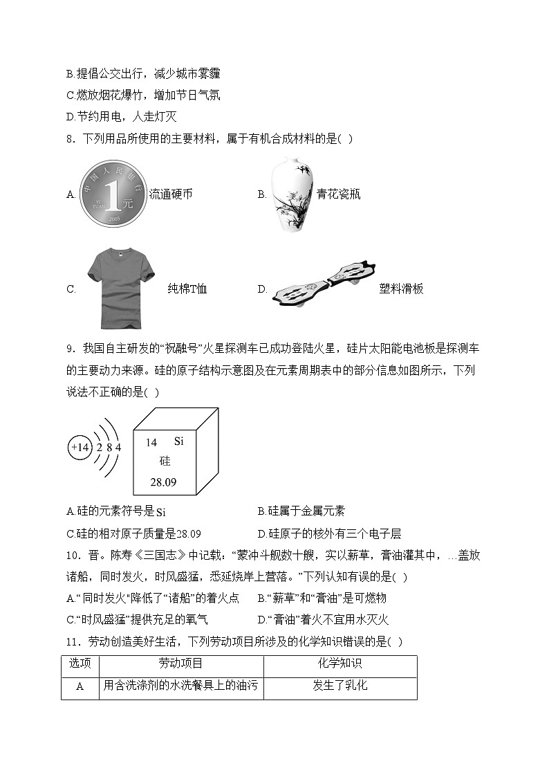 2024届中考化学模拟五月冲刺卷 【海南专用】(含答案)02