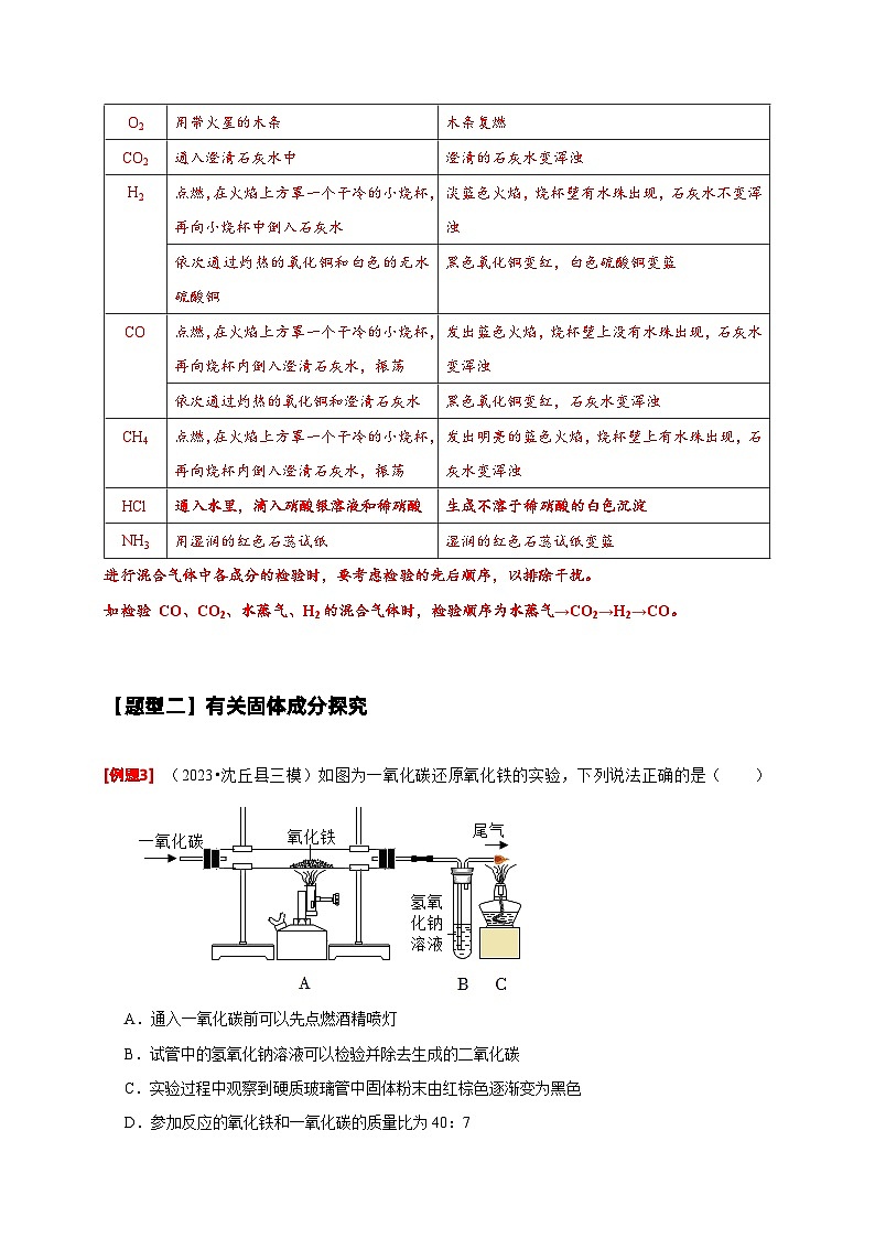 2024年中考化学二轮专项复习核心考点专题-11 物质成分的探究-(原卷版+解析版)03