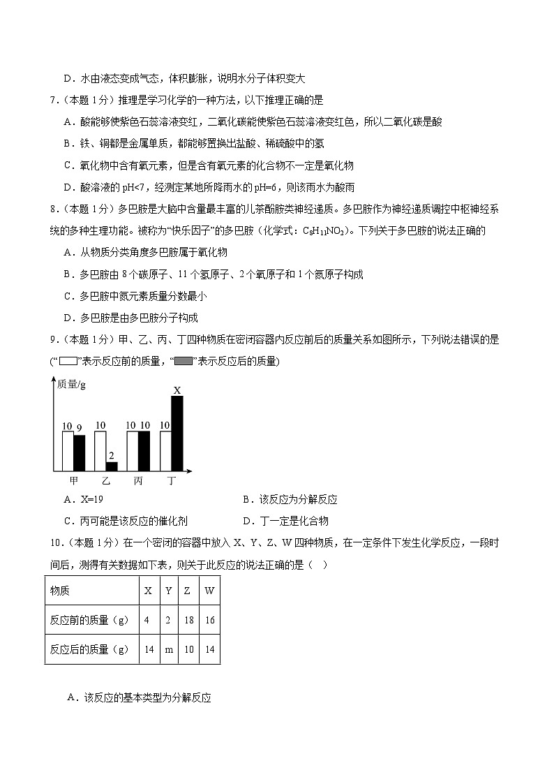 2024年安徽合肥市肥东教学片中考模拟限时检测化学试卷02