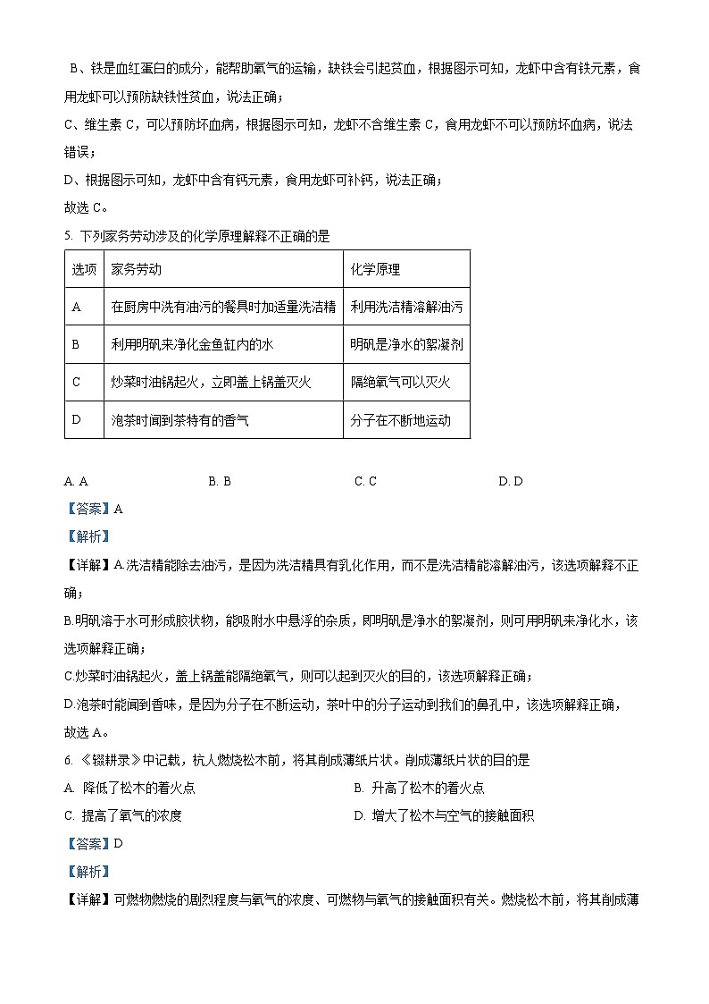 2024年广东省广州市黄埔区中考一模化学试题03