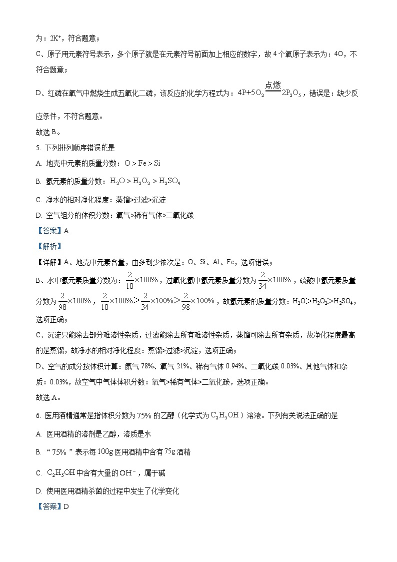 2024年江苏省连云港市东海县四校中考模拟预测化学试题（四）（原卷版+解析版）03